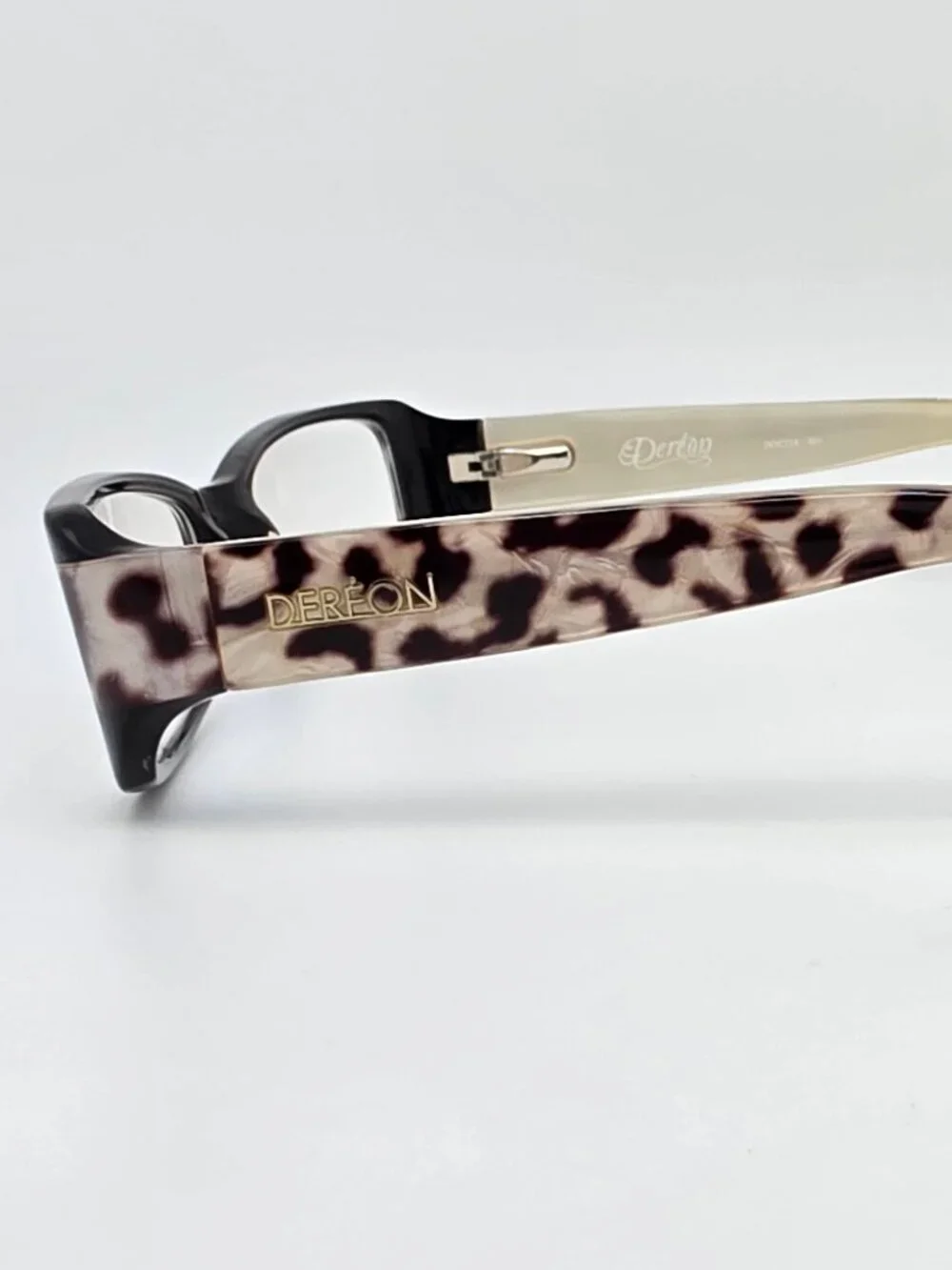 Dereon by Beyonce DOC318 01 Black Pearl Leopard Print Eyeglasses Frame 53-20-135